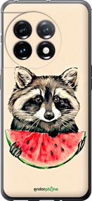 Чохол на OnePlus 11 Єнотик з кавуном "4605u-2940-2448"