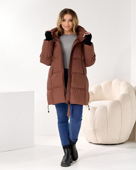 Шоколадна коричнева куртка на зиму | Зображення 4