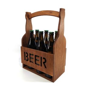 Ящик для пивних пляшок BEER 23х36х16 см Майстерня містера Томаса фанера 10 мм полісандр