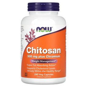 Хітозан NOW Foods Chitosan 500 mg Plus Chromium 240 Caps