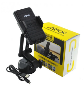 Автотримач для телефону Холдер з бездротовою зарядкою Aspor Fast Charger Wireless (5V/2A) Black