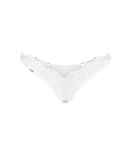 Трусики с вырезом Obsessive Arrowel White crotchless thong Белые L/XL | Зображення 5