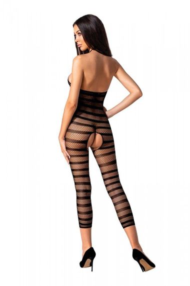 Сетчатый бодистокинг с открытым животом Passion BS081 black sexstyle | Зображення 6