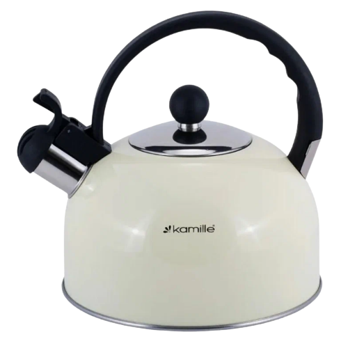 Чайник 2,5л нержавіюча сталь зі свистком (салатовий,кавовий,беж) 0679BG KAMILLE | Зображення 3