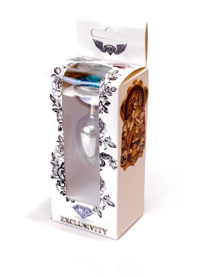 Анальна пробка - Jewellery Silver Plug Light Blue | Зображення 6
