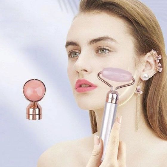 Масажер ролик електричний для особи Facial Roller Massager. Колір бежевий WJ-15 | Зображення 6