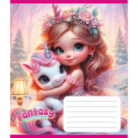 Зошит учнівський "Мій єдиноріг" 012-520170L-3 в лінію, 12 аркушів