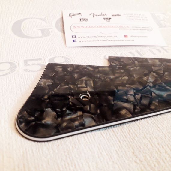 Пикгард панель для электрогитары гитари Gibson Epiphone Cort Les Paul LP China черный перламутр трехслойный | Зображення 5