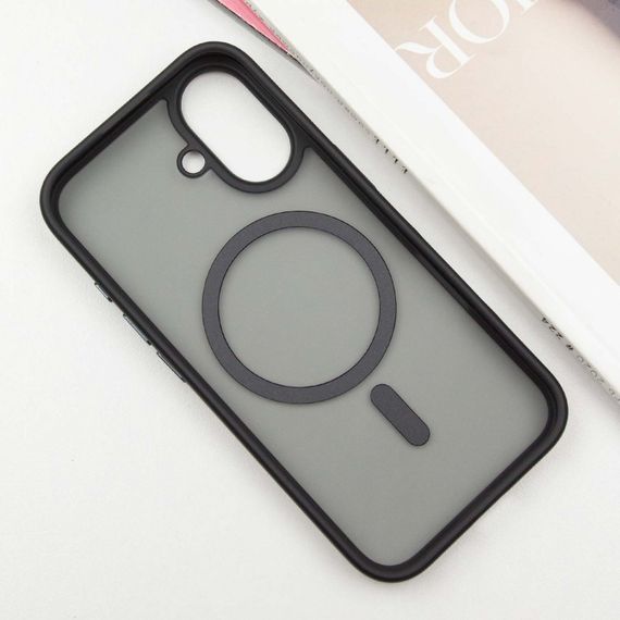 TPU+PC чохол Metal Buttons with MagSafe для Apple iPhone 16 (6.1") Чорний | Зображення 2
