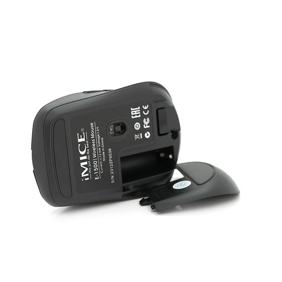 Миша бездротова iMICE E-1500.6 кнопок, 800/1200/1600 DPI, 2.4Ghz 10м, Black | Зображення 3