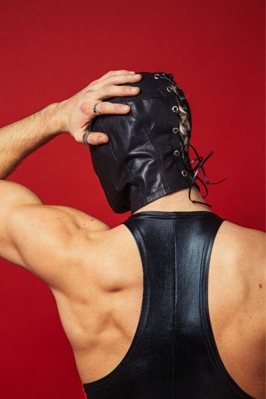 Закритий шкіряний капюшон D&A Deprivation mask Leather Sex Aura | Зображення 2