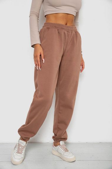 Спортивные штаны женские на флисе, цвет мокко, 238R58672 | Зображення 2