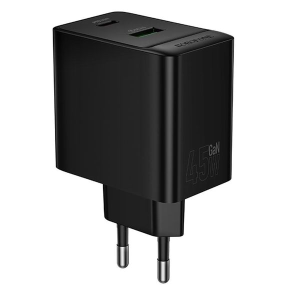 МЗП Borofone BAS16A Erudite PD45W+QC3.0 (1USB-A/1C) Black | Зображення 4