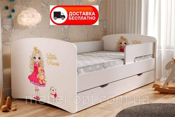 Детская кровать Kinder Cool 18 Little Princess с выдвижным ящиком и защитным бортиком,1700х800 мм | Зображення 1