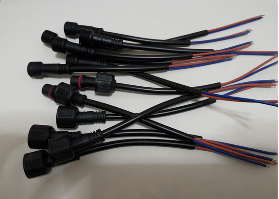 Штекерний кабель, світлодіодний водонепроникний, чорний, 2 контакти, 0,75 мм, водонепроникний, 10 шт. | Зображення 1