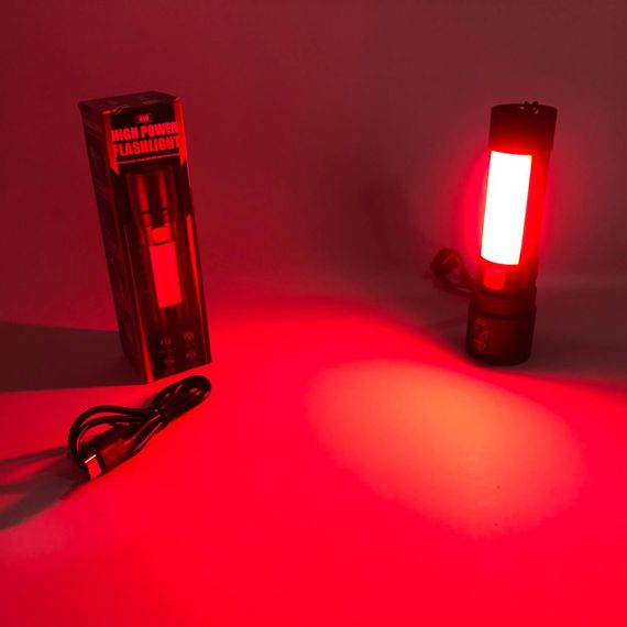 Ліхтар 611-TG+COB(white+red), Ліхтарики для екстрених ситуацій та аварій, Пошуковий ліхтар ручний | Зображення 1