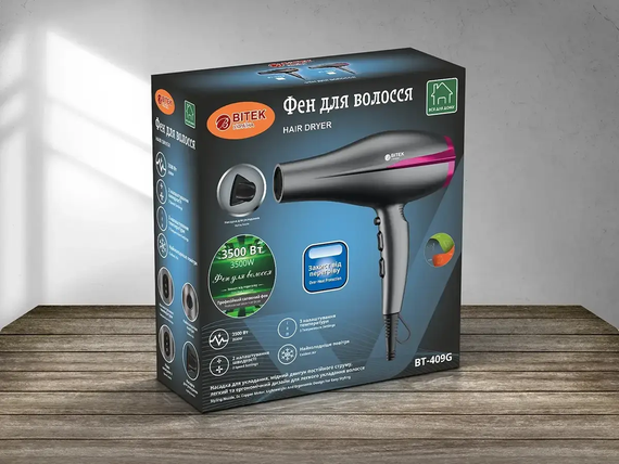 Фен для волосся 3500 Вт BITEK BT-409G | Зображення 2