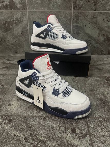 Кросівки Nike Air Jordan 4 Retro (white navy) | Зображення 1