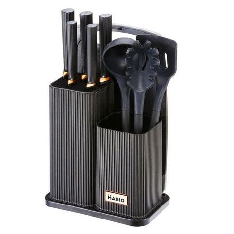 Комплект силіконових кухонних аксесуарів на підставці Magio MG-1099B, Кухарські приналежності KO-88