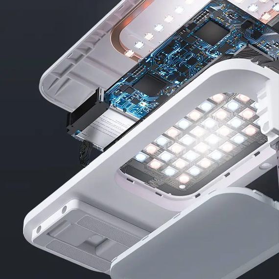 Подставка-держатель настольный USAMS US-ZB209 Multifunctional Live Show Foldable with lamp White | Зображення 7