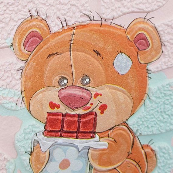 Панель стінова 3D 700*700*4mm ведмедики на рожевому фоні (D) SW-00001974 | Зображення 4