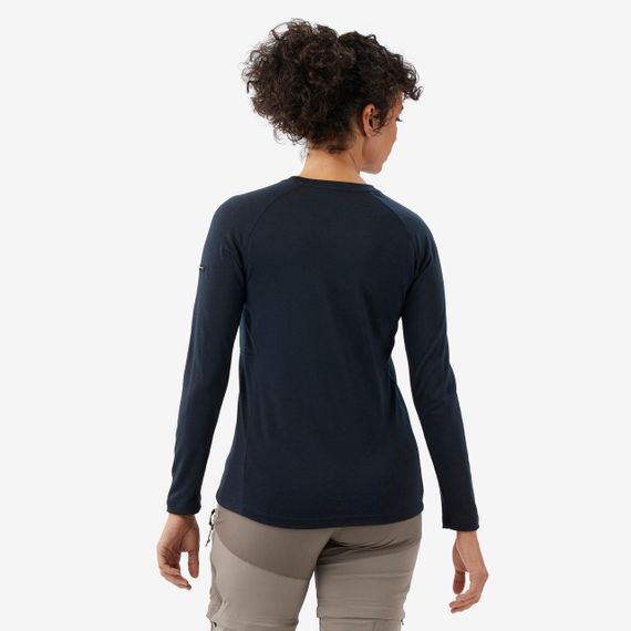 Футболка жіноча Merino Resist з довгими рукавами для гірського трекінгу синя - L | Зображення 2