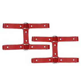 Гартери на ногу із натуральної шкіри Art of Sex - Kristina Leg Garters (2 шт), Червоний, One Size, ONE SIZE