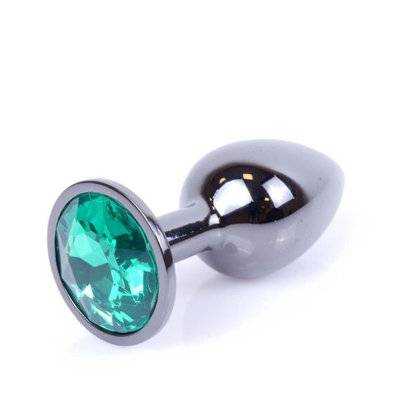 Анальна пробка - Jewellery Dark Silver Plug Green | Зображення 1
