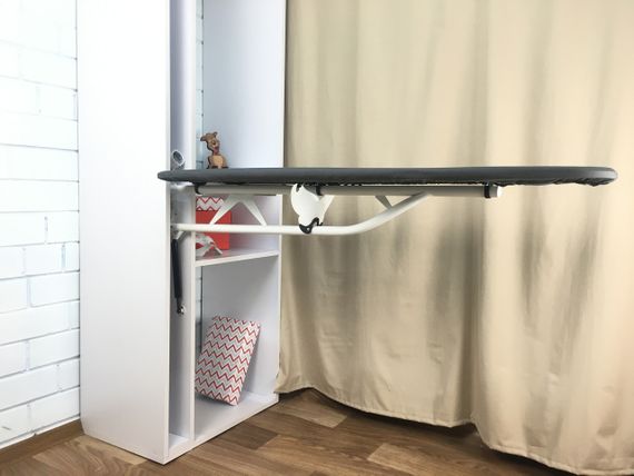 Прасувальна дошка вбудована у шафу, метал з Амортизатором 110*30, Графіт тефлоновий | Зображення 4