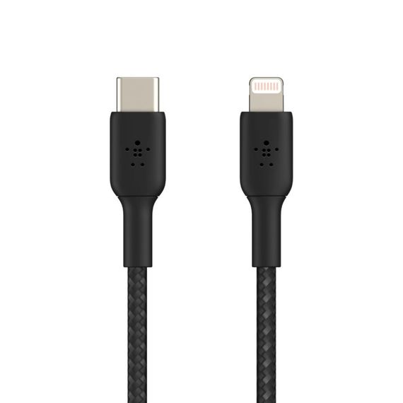 Дата кабель USB 2.0 AM to Lightning 1.0m BRAIDED black Belkin (CAA004BT1MBK) | Зображення 1