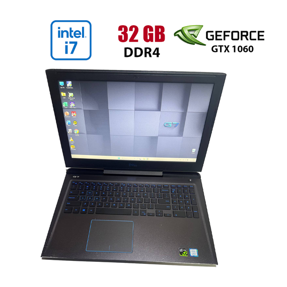 Игровой ноутбук Dell G7 7588 / 15.6" (1920x1080) IPS / Intel Core i7-8750H (6 (12) ядер по 2.2 - 4.1 GHz) / 32 GB DDR4 / 512 GB SSD / nVidia GeForce GTX 1060, 6 GB GDDR5, 192-bit / WebCam б/у