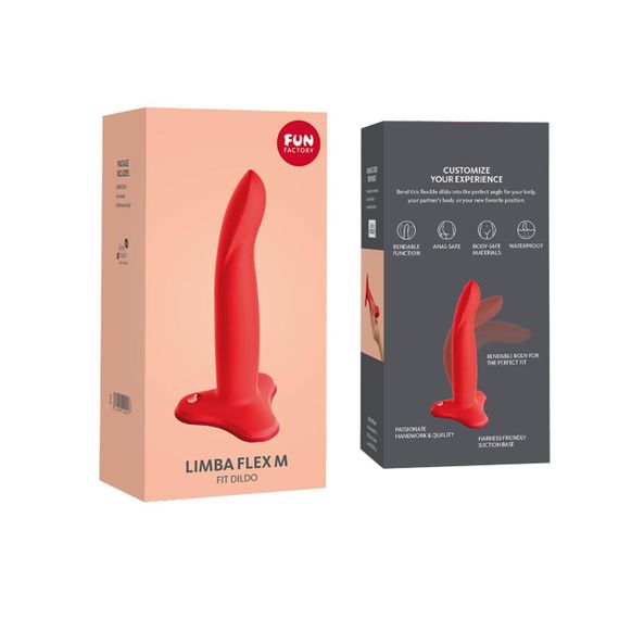 Фалоімітатор Fun Factory LIMBA FLEX M, кораловий, гнучкий, з ефектом пам’яті, підходить для точки G Sex Aura | Зображення 8