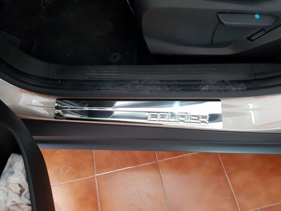 Накладки на пороги OmsaLine (4 шт, нерж) для Ford Courier 2014-2024 рр | Зображення 3