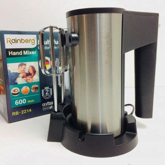 Міксер ручний Rainberg RB-2214 600 Вт 5 швидкостей для кухні на підставці | Зображення 5