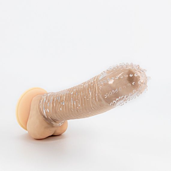 Ребриста насадка на пеніс Crushious, 15,5 x 3,3 см Sex Aura | Зображення 6