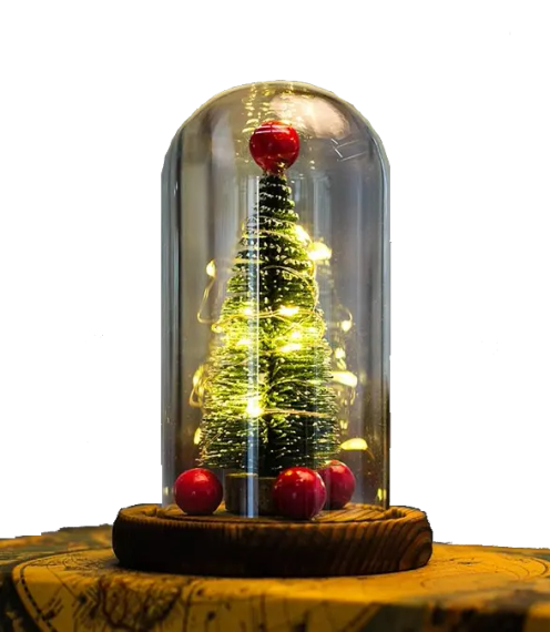 Новорічна ялинка в колбі з LED підсвічуванням зі світлодіодною гірляндою | Зображення 1