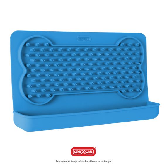Коврик силиконовый для лакомств и лизания горизонтальный Dexas Snack Distract - Silicone Licking Mat, голубой