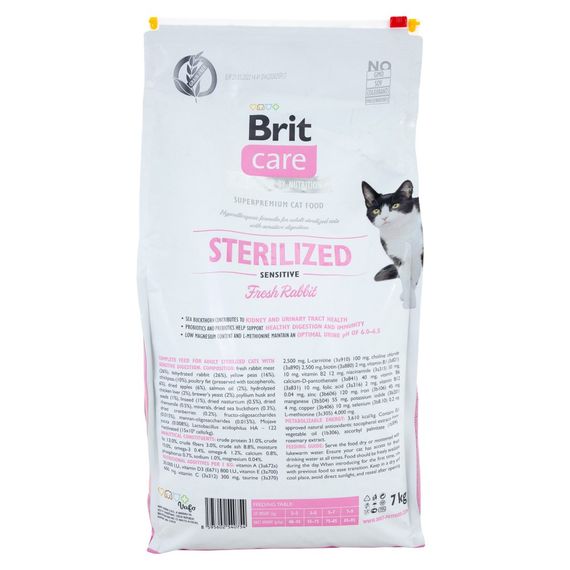 Корм сухий Brit Care Cat Grain Free Sterilized Sensitive для стерелізованих котів з чутливим травленням з кроликом 7 кг | Зображення 2