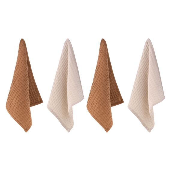 Набір рушників для кухні Ardesto Pique, 30x30см, 4шт, 100% бавовна, молочний, коричневий (ART3535VG) | Зображення 1