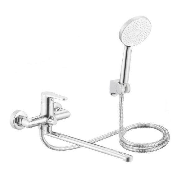 Смеситель латунный для ванны Lidz Astra 005 с поворотным изливом (c душевым гарнитуром) (k35) LDAST005CRM48088 Chrome