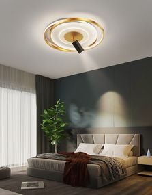 Люстра світлодіодна стельова LED світильник для квартири на стелю лед з пультом 26854 Золото 15х42х49 см.