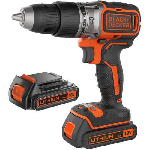 Дрель-шуруповерт аккумуляторная бесщёточная ударная BLACK+DECKER BL188KB | Зображення 1