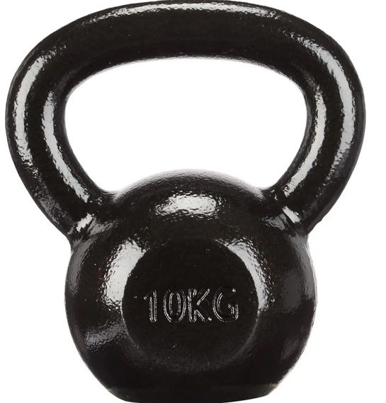 Гиря чавунна Toorx 10 кг з гумовою підставкою Black (KGV-10)