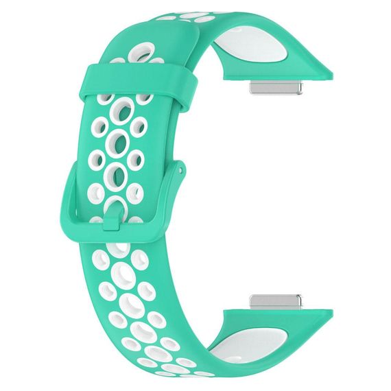 Силиконовый ремешок Primolux Perfor Classic для смарт-часов Huawei Watch Fit 2 - Mint&White | Зображення 3