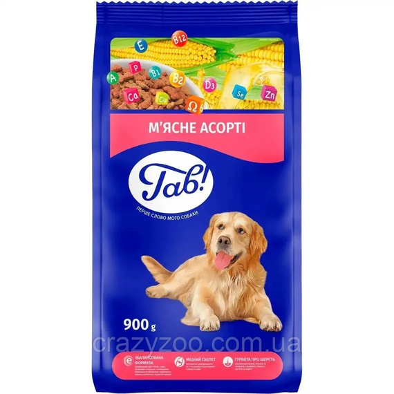 Сухий корм для собак Гав м'ясне асорті 900 г B1170101