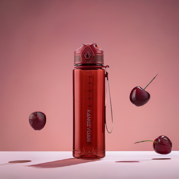 Бутылка KANGZYUAN 700 мл - Красная Tritan BPA-free, ударопрочная, спортивная с эргономичной крышкой | Зображення 7