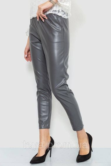 Лосини жіночі з екошкіри колір сірий розмір M FA_007886 | Зображення 2