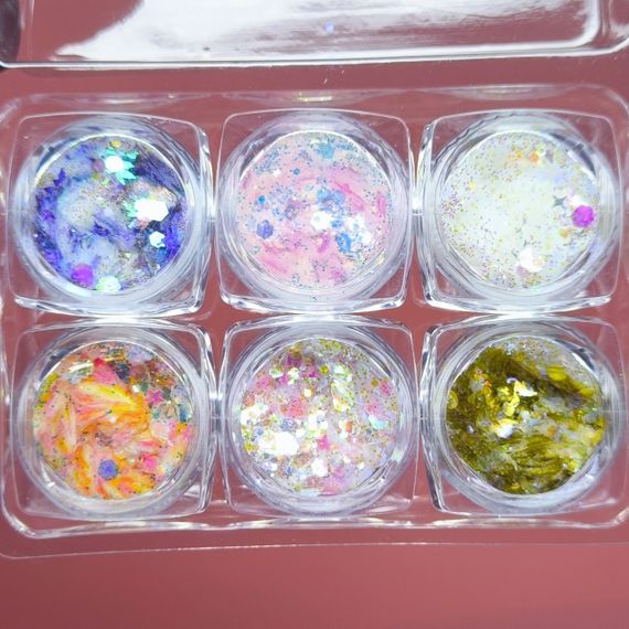 Набір декору для дизайну нігтів №11 (6 баночок)