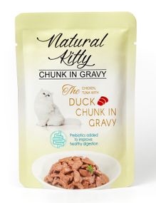 Вологий корм для котів з качкою, куркою та тунцем Natural Kitty Chunk in Gravy Chicken, Tuna with Duck, 85 гр