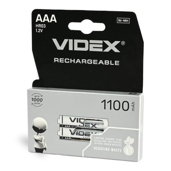 Аккумуляторы Videx HR03/AAA 1100 мАч, двойной блистер, 2 шт.
